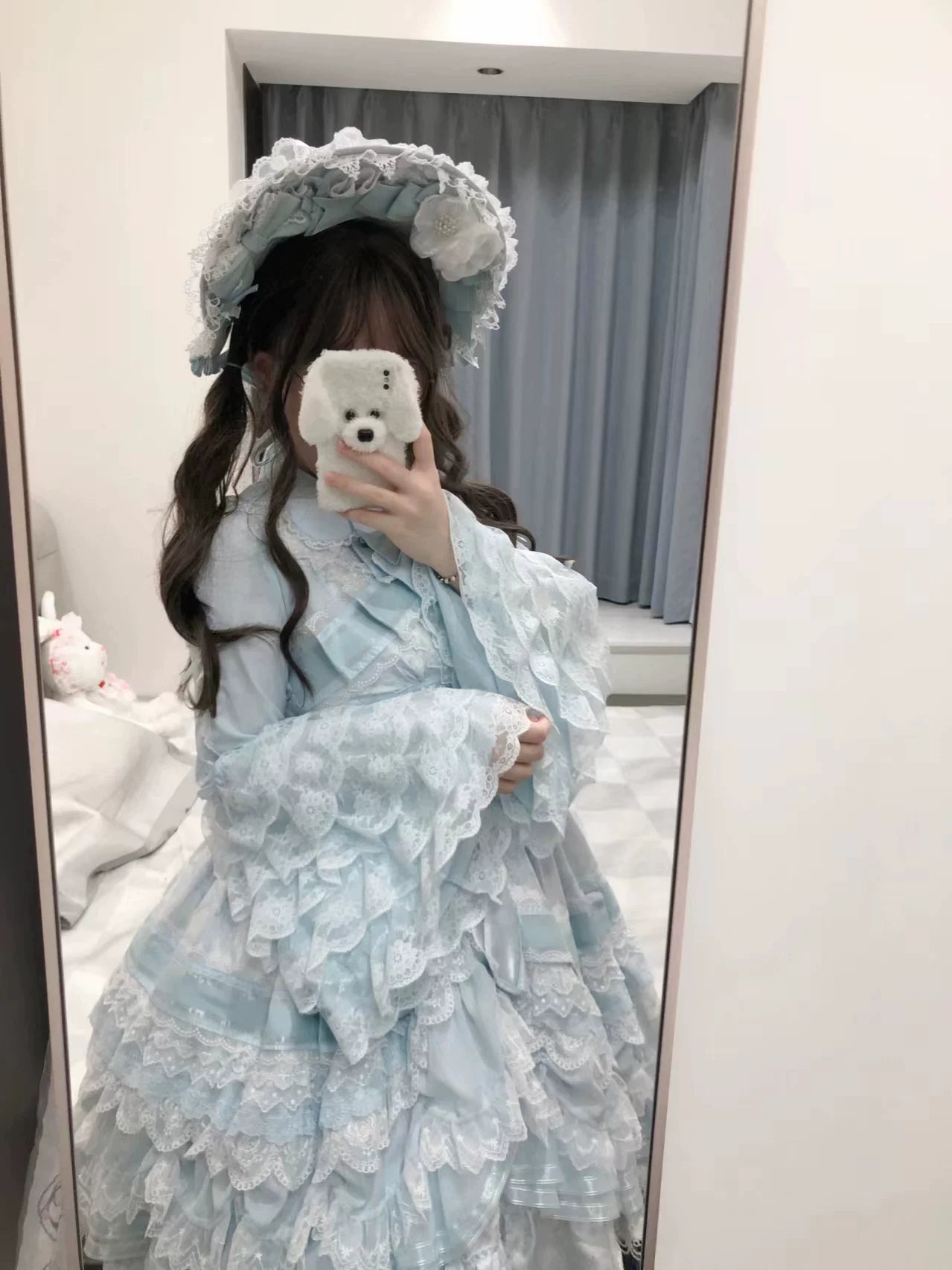 Fermented Milk Puff - Slim Fit Sweet Lolita Shirt, Hime Sleeve