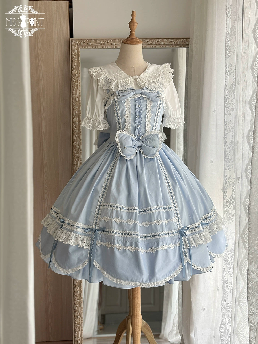 Vintage Petal Rabbit - Cotton Old School Lolita JSK Dress With Petal-Shaped Hem (2XL L M S XL XS) 43136:769645