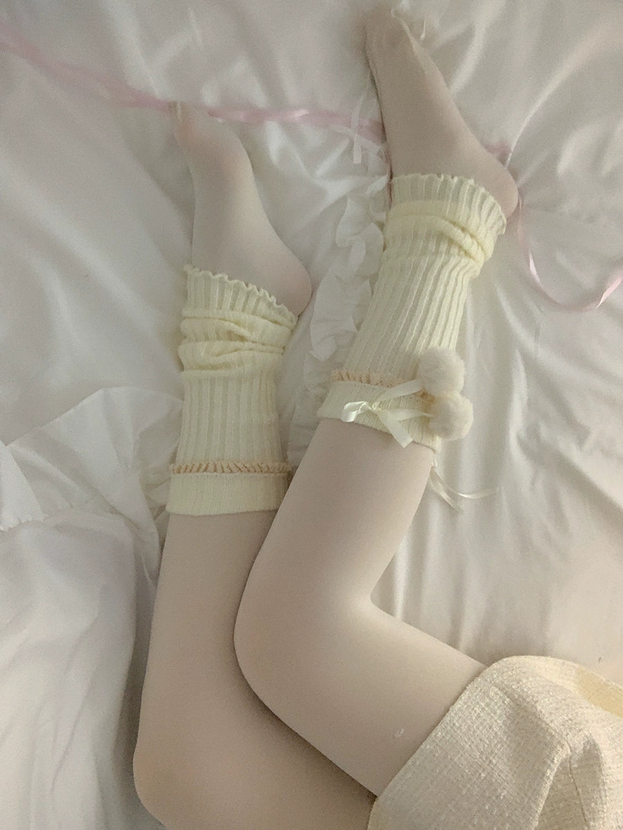 Roji Roji - Sweet Lolita Leg Warmmer Lace and Butterfly Bow