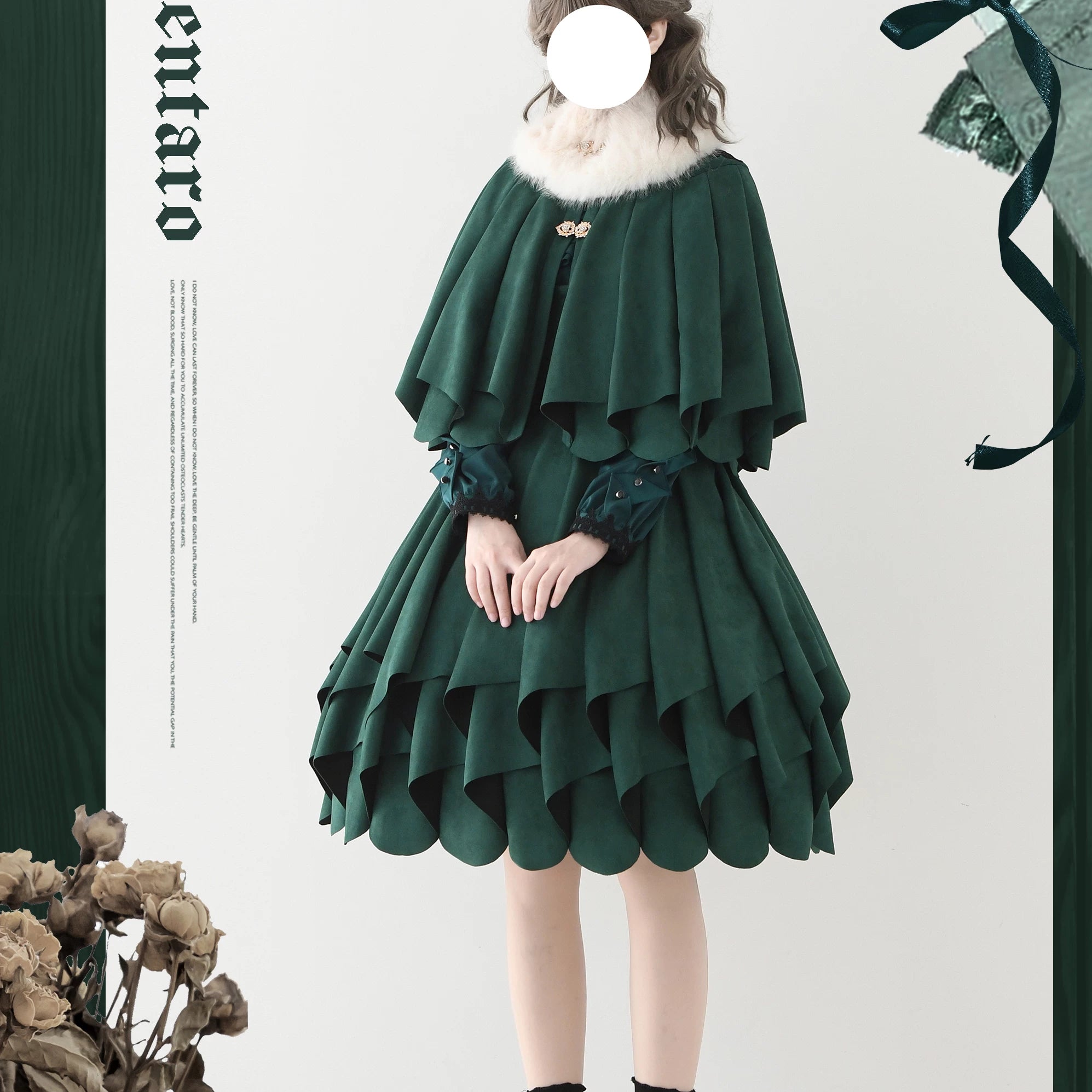 Molten Snowtop - Classic Lolita SK, Cape With Detachable Collar