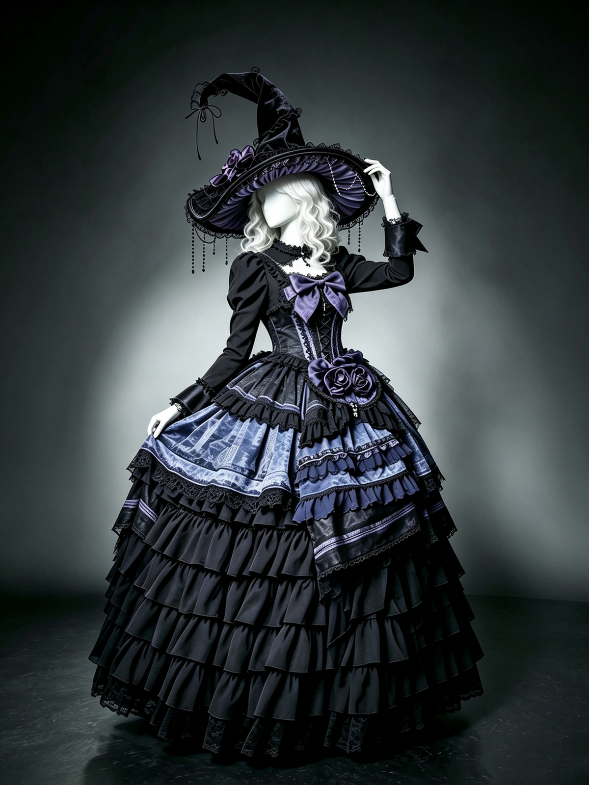 Wedding Lolita Long Volume Underskirt, Layered Ruffles 46117:875475