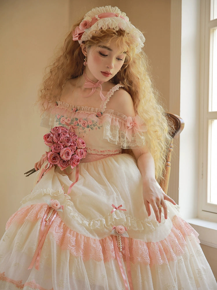 Mademoiselle Pearl - Rose Garden - Elegant Lolita Dress Bridal Floral Dress