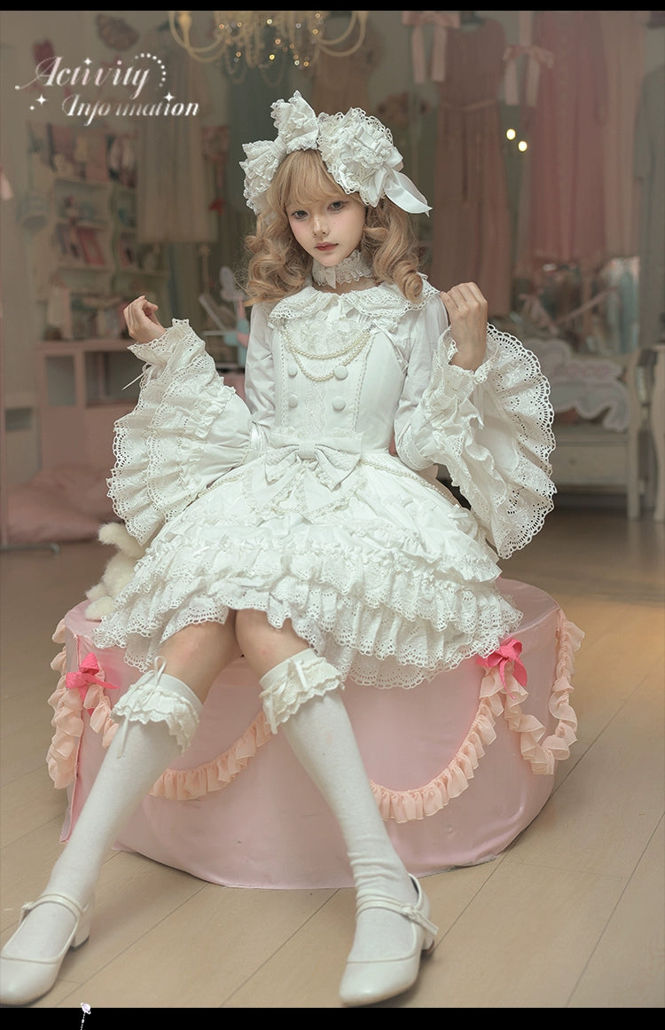 Plum Tree - Pure Love Language - Sweet Lolita Pearl JSK Princess Sleeves Blouse