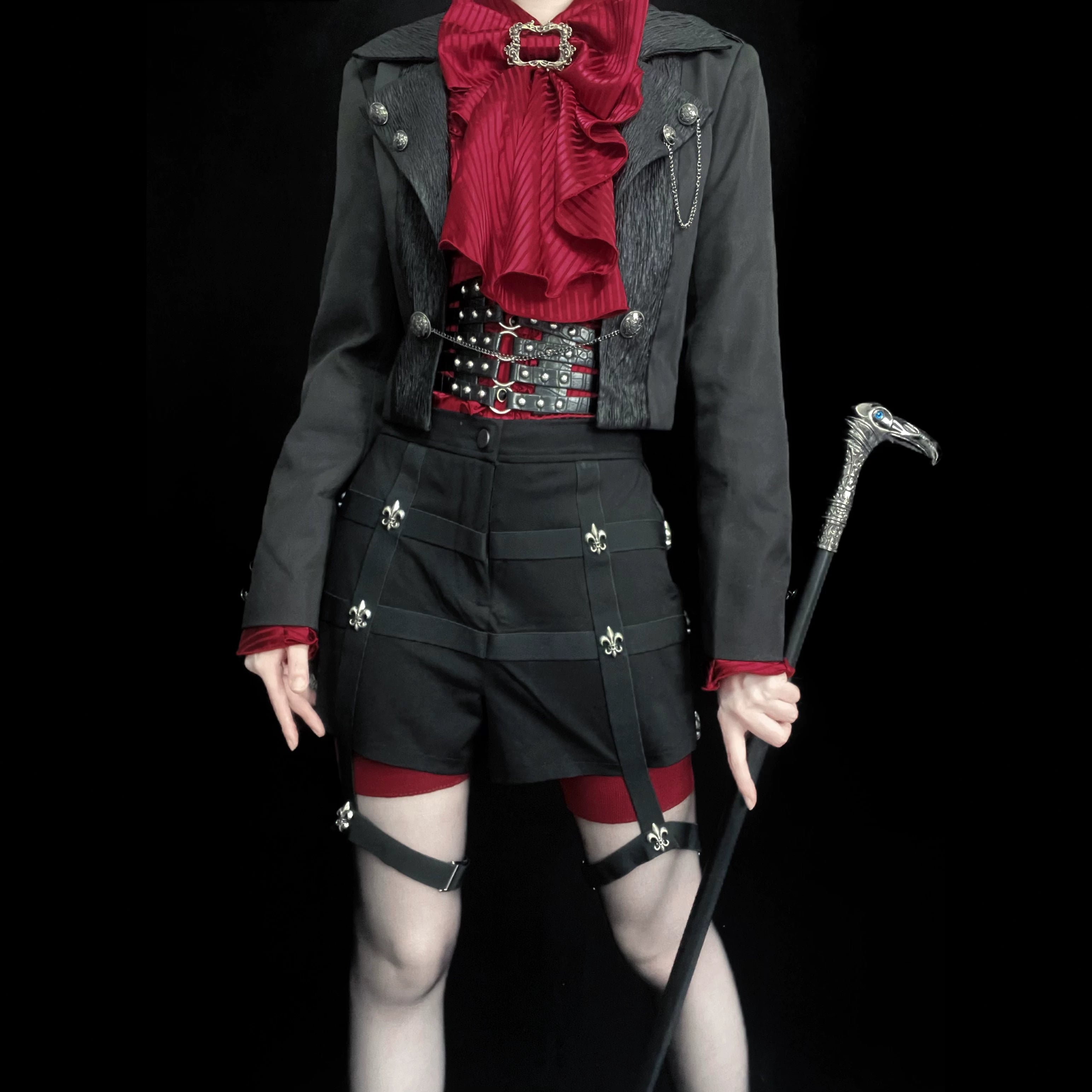 Open Front Ouji Lolita Short Coat, Detachable Trailing 44445:808760