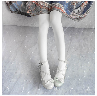 Yidhra~120D Daily Lolita Solid Color Velvet Spring Leggings free size 120D-white 