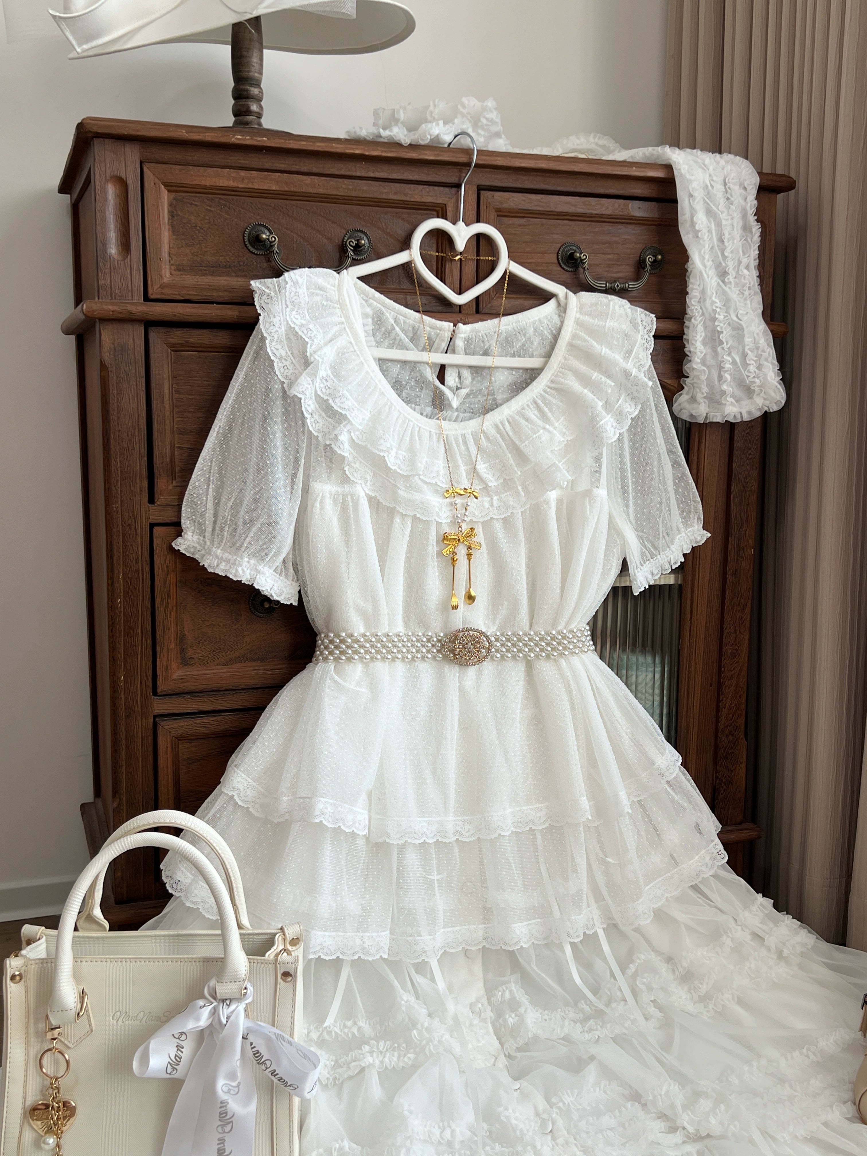 MIST - Endless Summer - Plus Size Sweet Lolita Blouse, Dotted Tulle