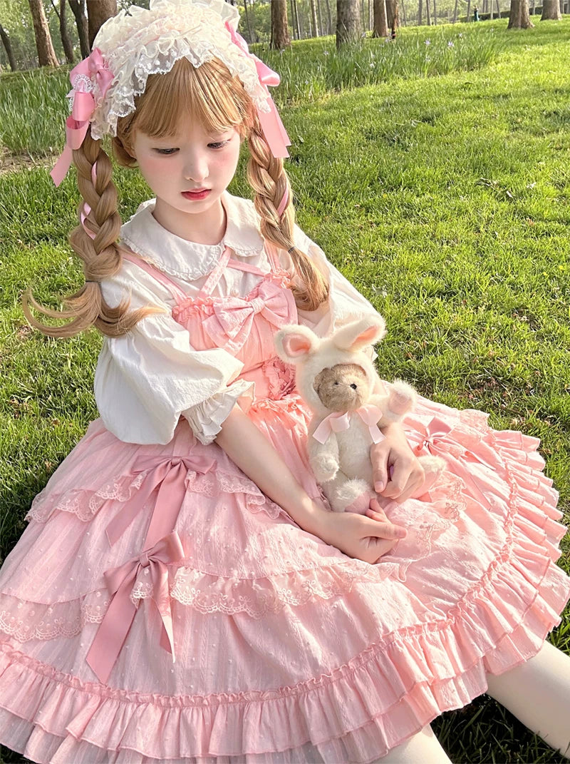 Miss Pearl - Halter Neck Sweet Lolita JSK Dress, Tiered Skirt