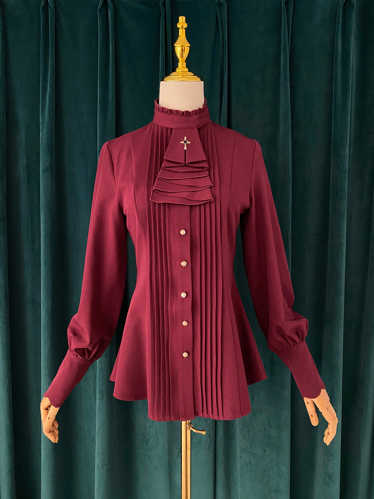 Little Dipper - Elegant Lolita Mutton Sleeve Stand Collar Blouse 19514:291340