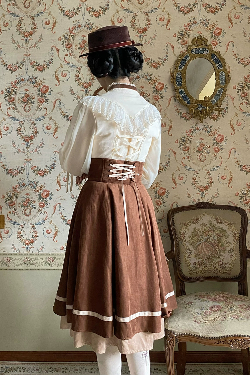 Miss Point~Golden Movement~Elegant Lolita Fishbone Skirt Customized 32242:381452