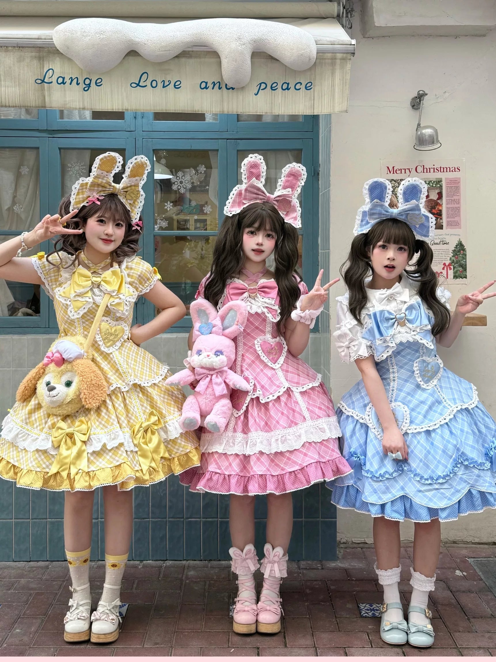 Shibuya Honey - Plus Size Sweet Lolita Plaid OP & JSK Dress 45210:840349