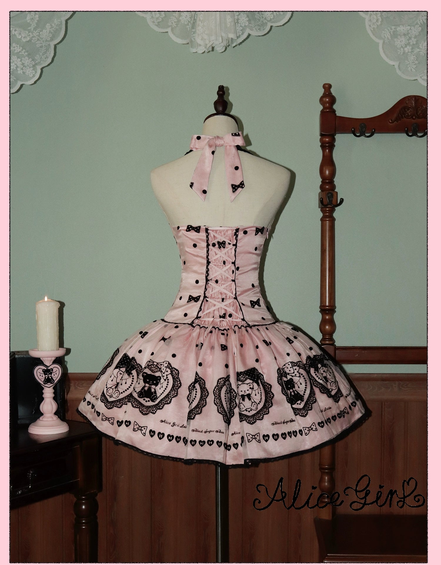 Alice Girl - Brown Sugar Bear - Printed Sweet Lolita Dress, Multiple Styles 43697:783315