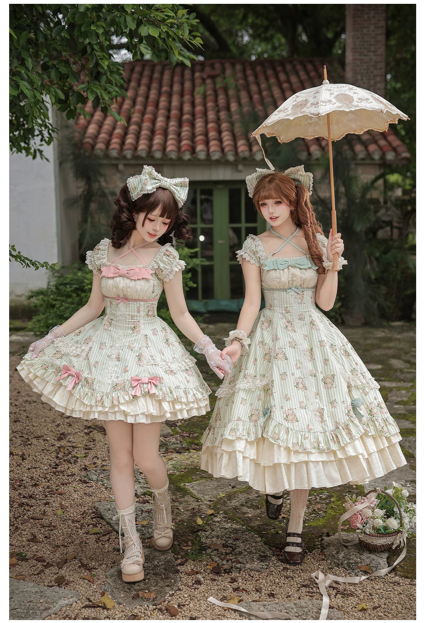 Meeting Austen - Cotton Classic Lolita Rose Printed OP Dress 45736:860003
