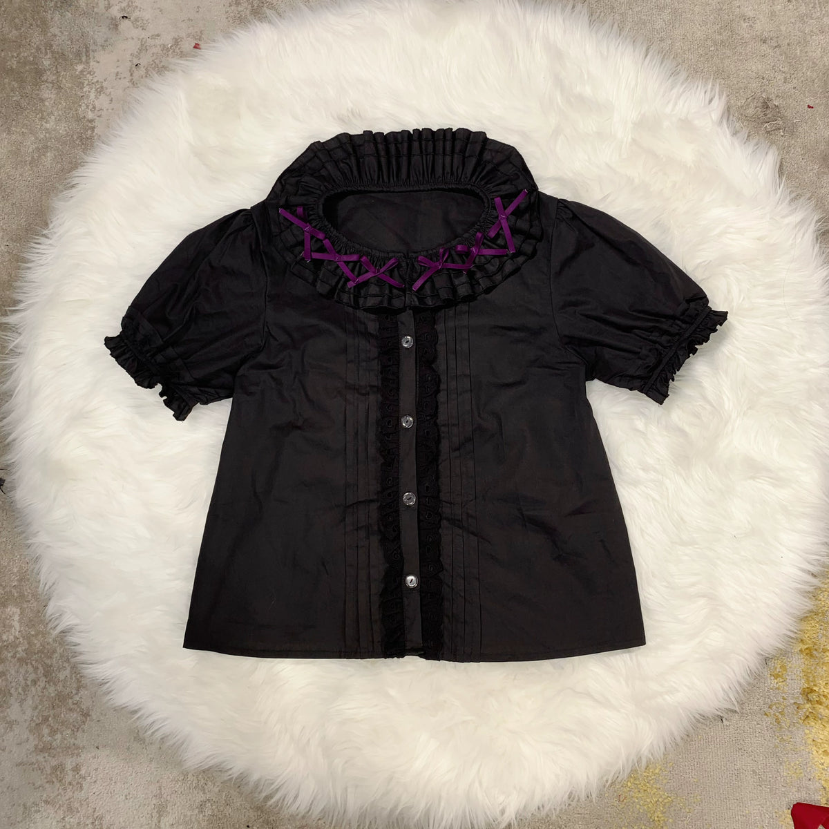 Chubby Cat Diary - Plus Size Sweet Lolita Shirt, Detachable Sleeves (2XL 3XL L M S XL) 43750:784771