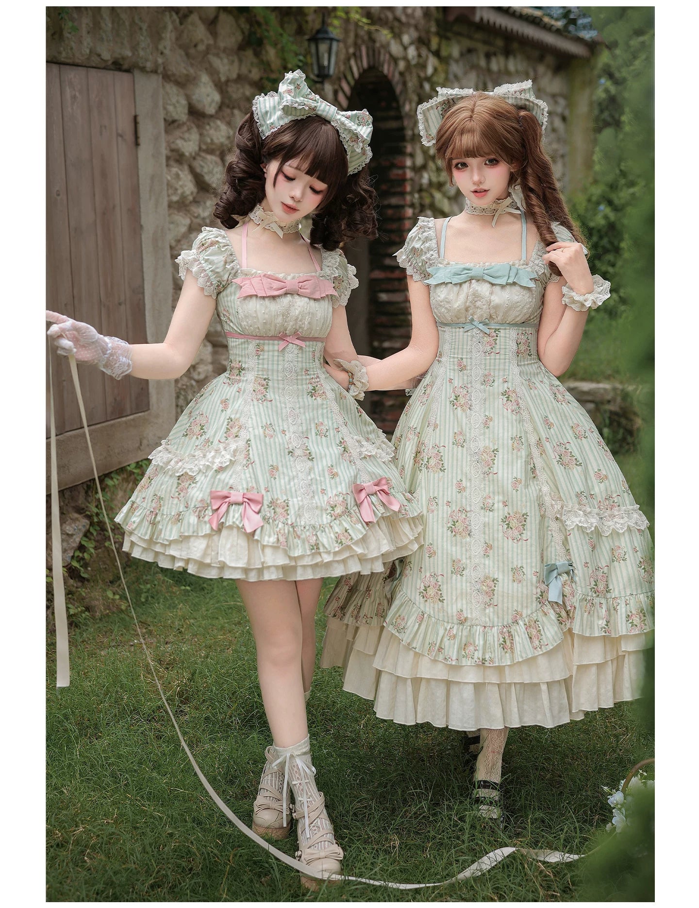Meeting Austen - Cotton Classic Lolita Rose Printed OP Dress 45736:859991
