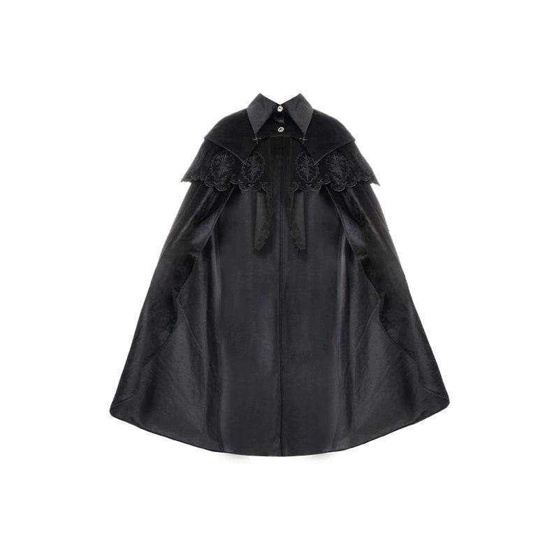With Puji - Innocent Talk - Halloween Chinese Style Lolita OP Black-silver Gray Dress (L M S) 39966:645898