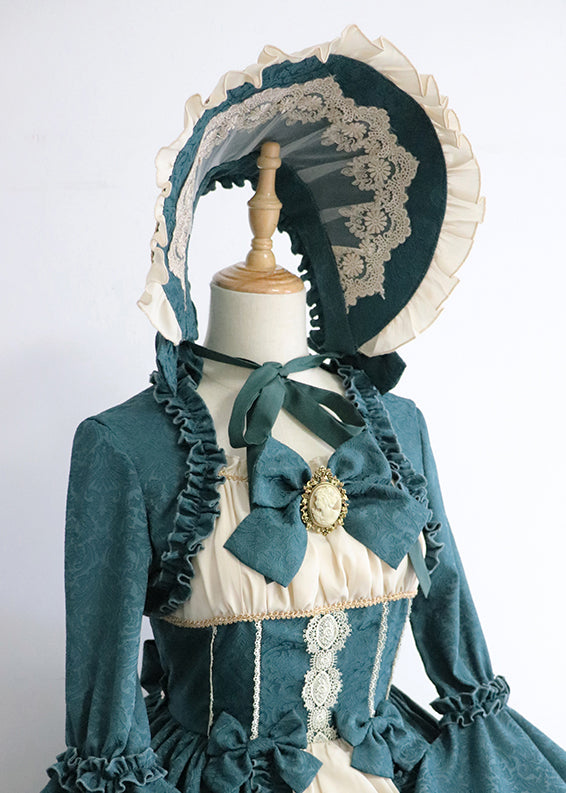 Henrietta - Victoria Doll - Vintage Lolita Adjustable Bonnet Multicolor adjustable green bonnet
