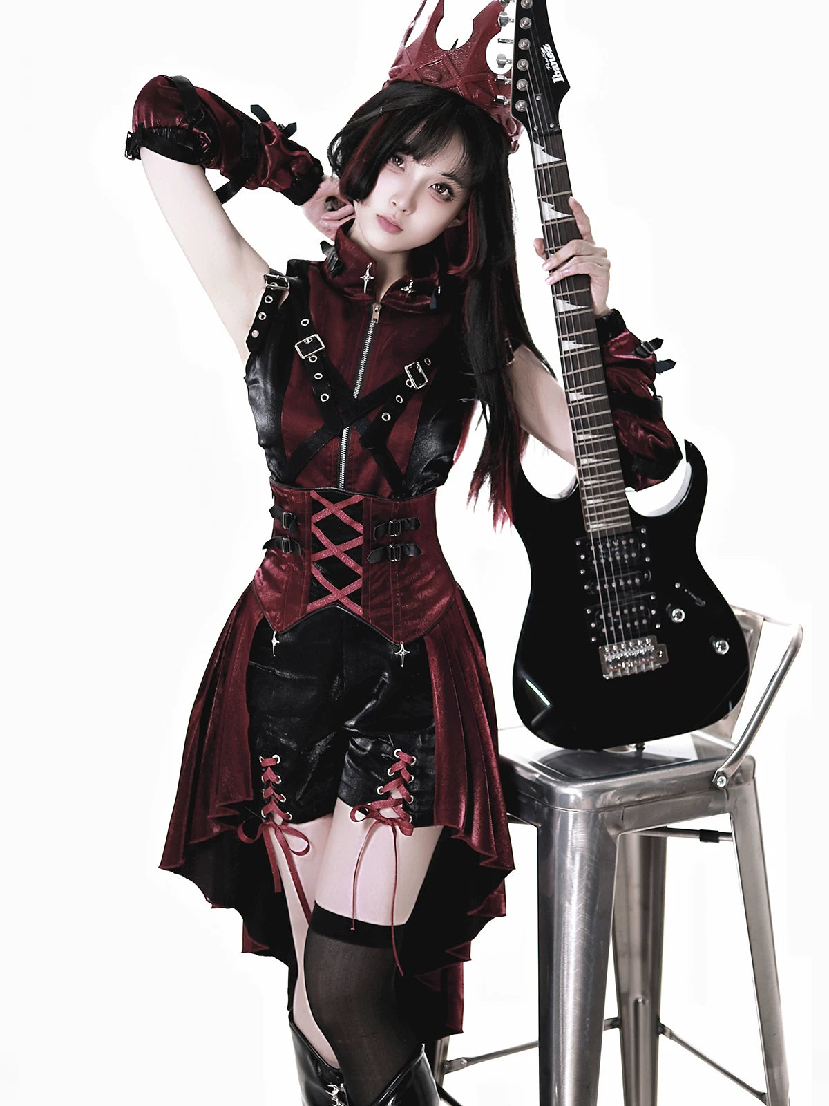 Prime Assassin - Ouji Lolita Suspender Skirt Set, High-low Hem