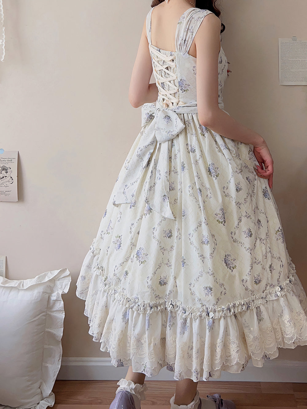 Miss Point~Customized Wood Rose 2.0 Elegant Vintage Jumper Dress 21392:302554