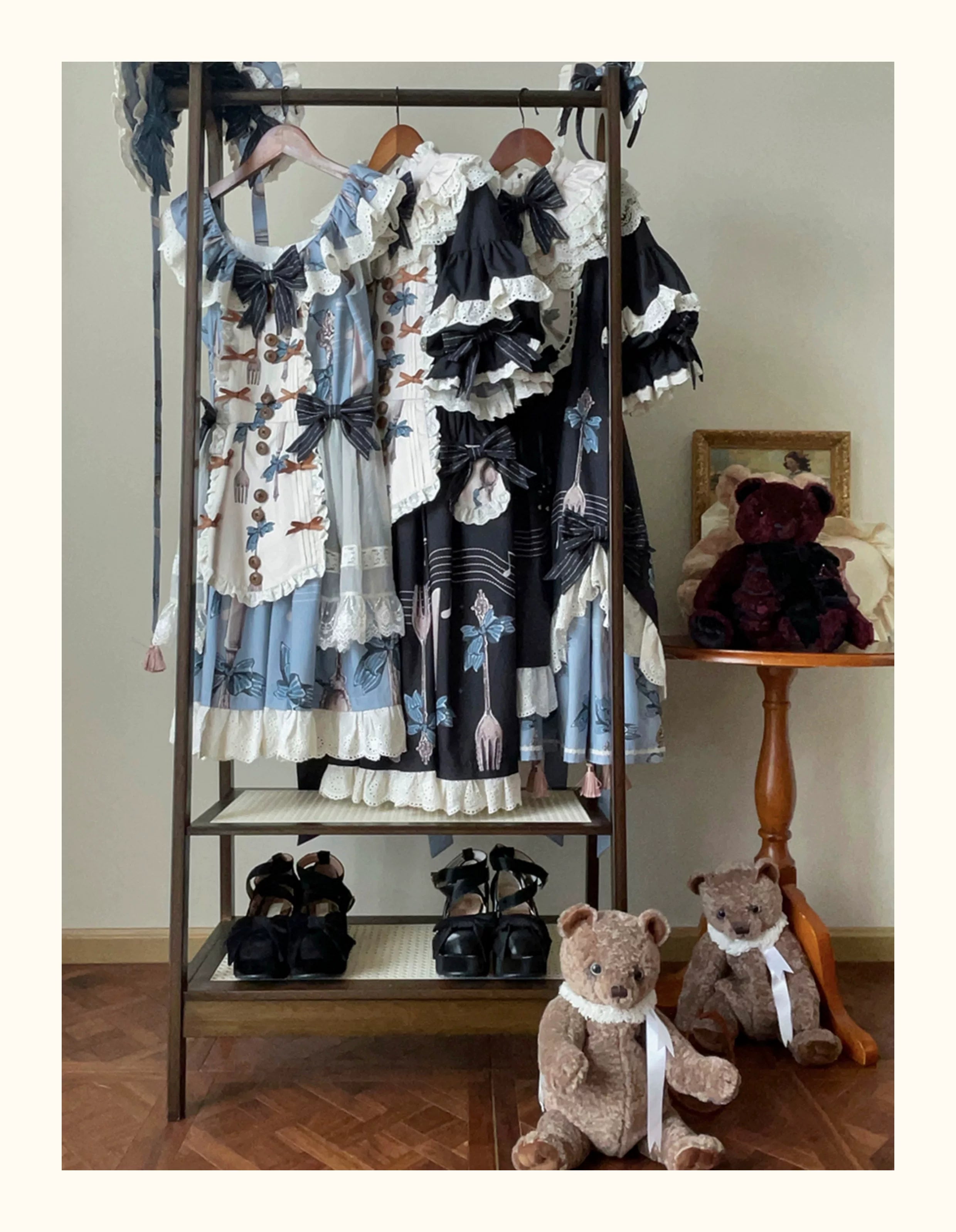 Witch's Banquet - Printed Doll-like Sweet Lolita OP, Apron-like Front 44634:816895