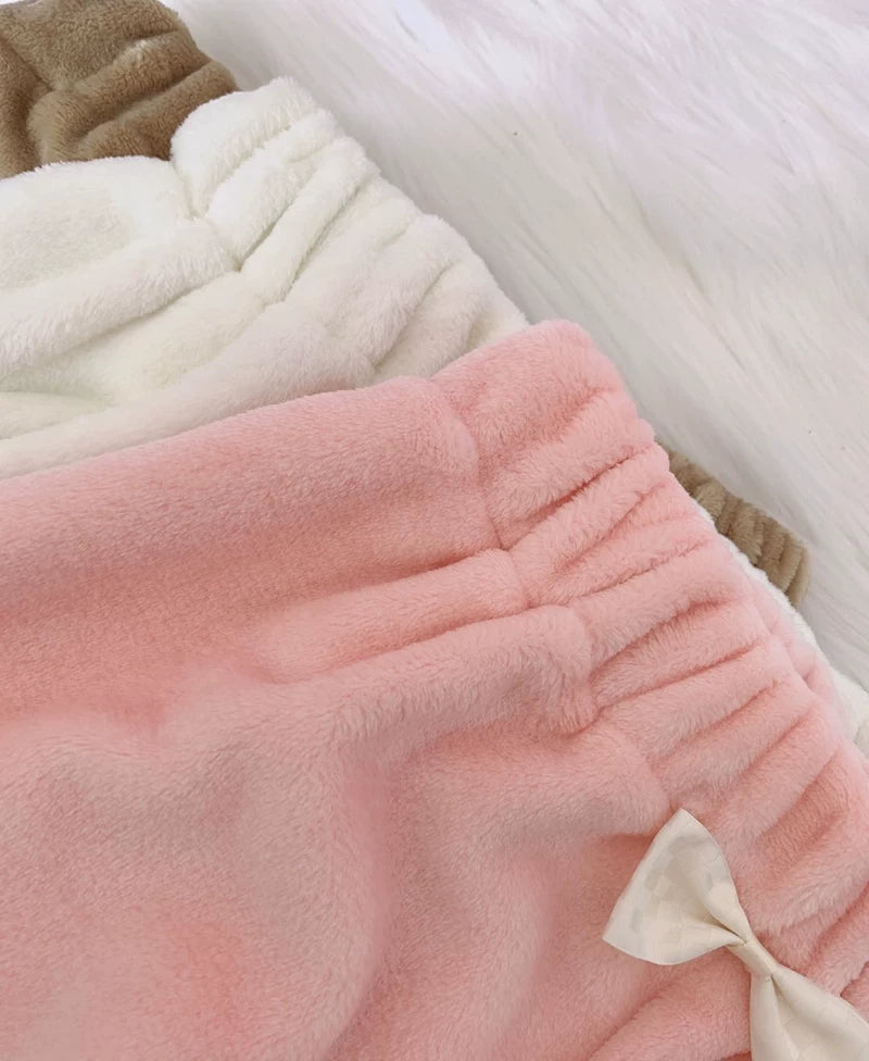 Winter Kawaii Lolita Plush Bloomers, Fleece-lined 46083:874238