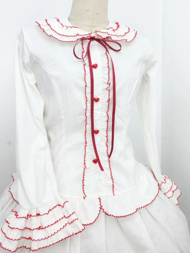Sweet Angel - Cotton Sweet Lolita Shirt, Flared Cuffs (L M S) 44104:795683