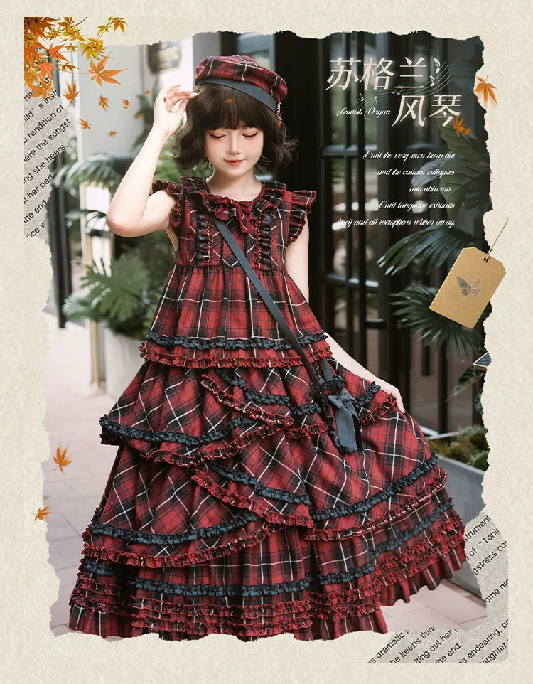 Honey Machine - Scotch Accordion - A-Line Plaid Daily Lolita JSK, Short Coat 44302:803311