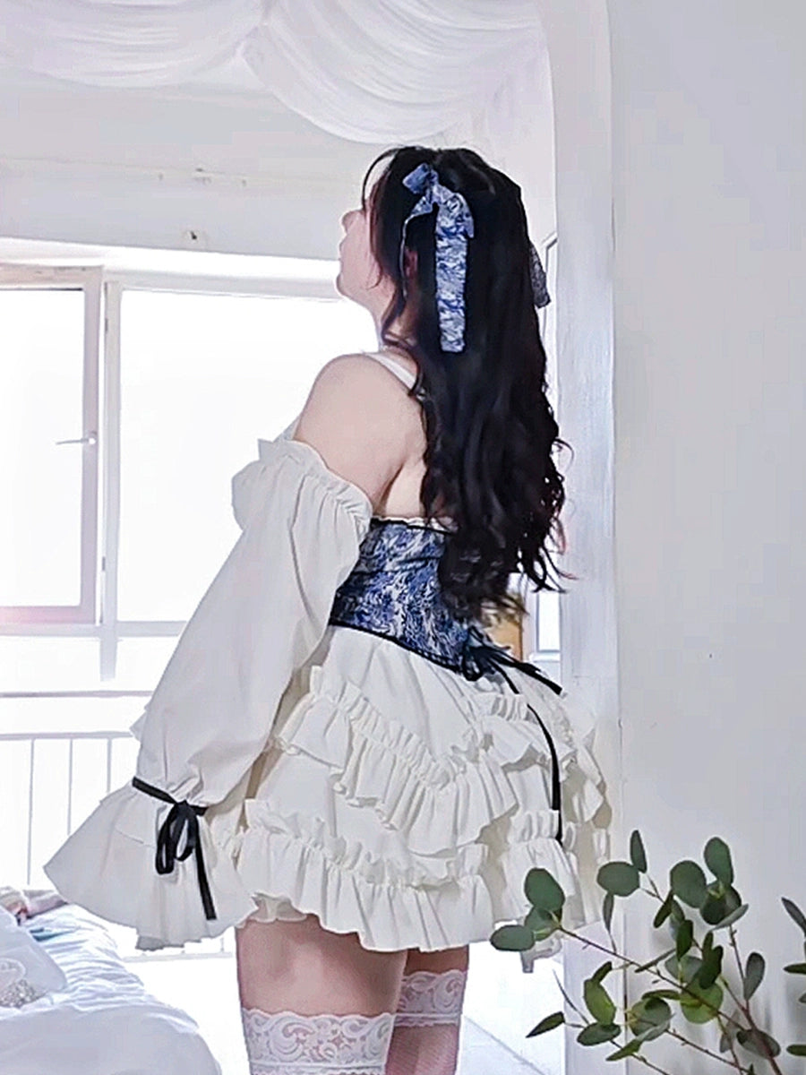 Rouroudream~Plus Size Lolita JSK Dress Set Corset Palace Lolita Princess Dress   