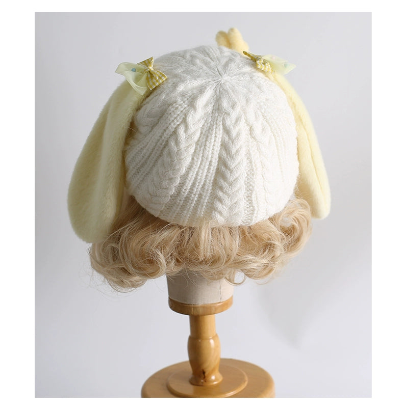 Xiaogui - Kawaii Lolita Baseball Cap Winter Plush Hat with Bunny Ears