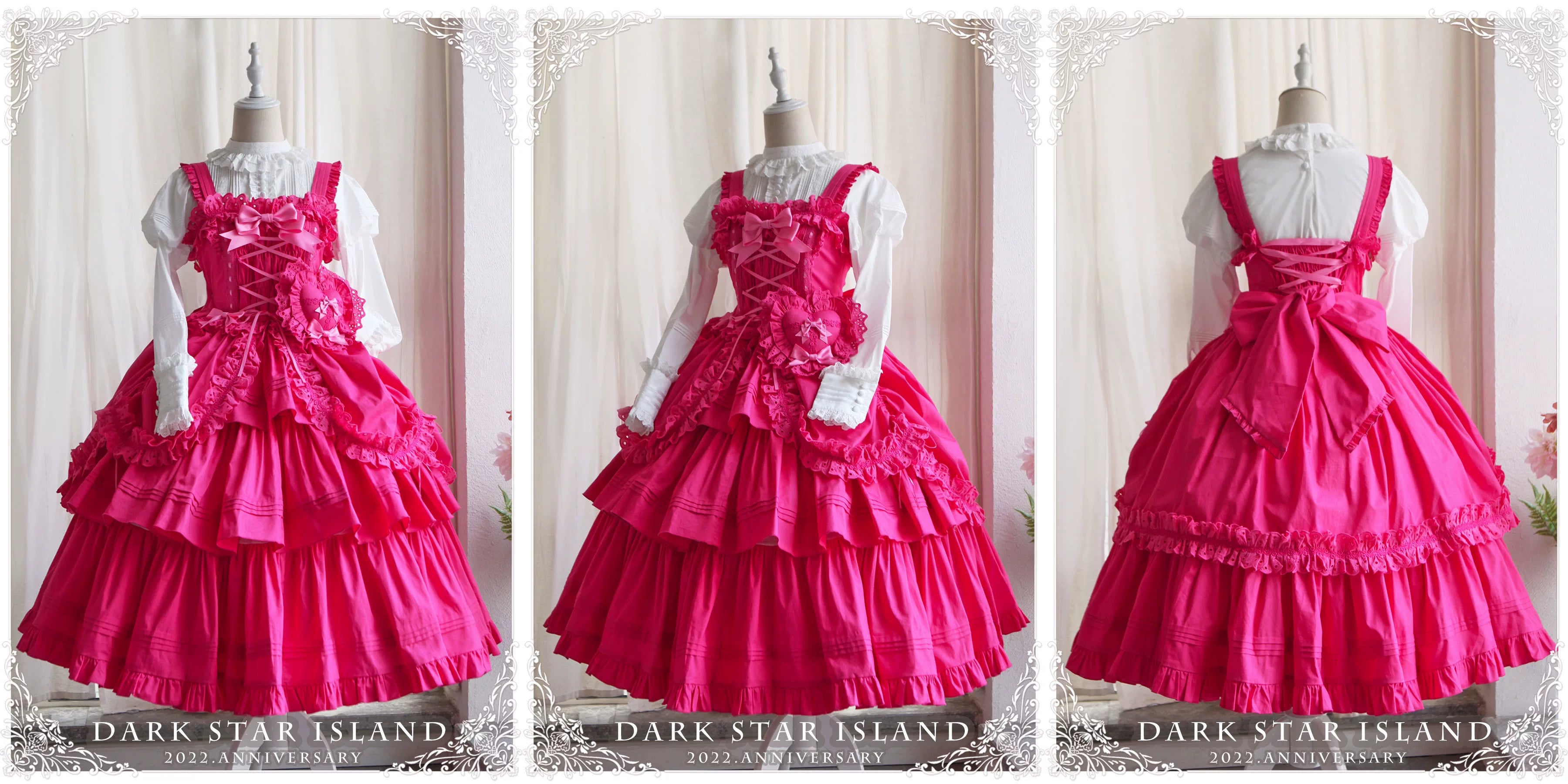 Cotton Gothic Lolita Long JSK, Drawn-up Hem