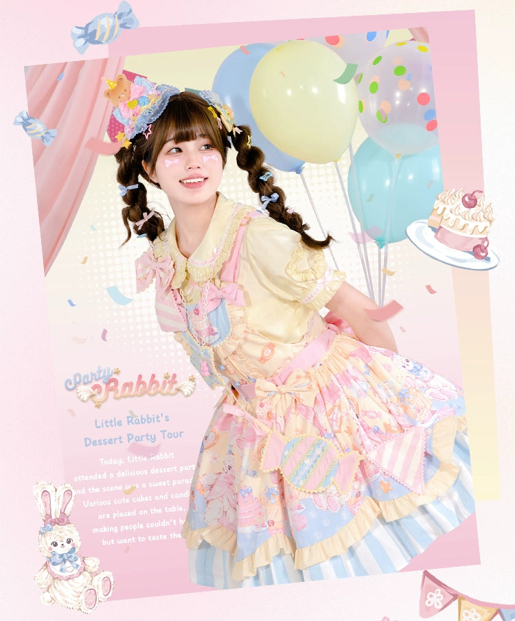 Mewroco - Party Bunny - Sweet Lolita Salopette Cute Daily Lolita Dress