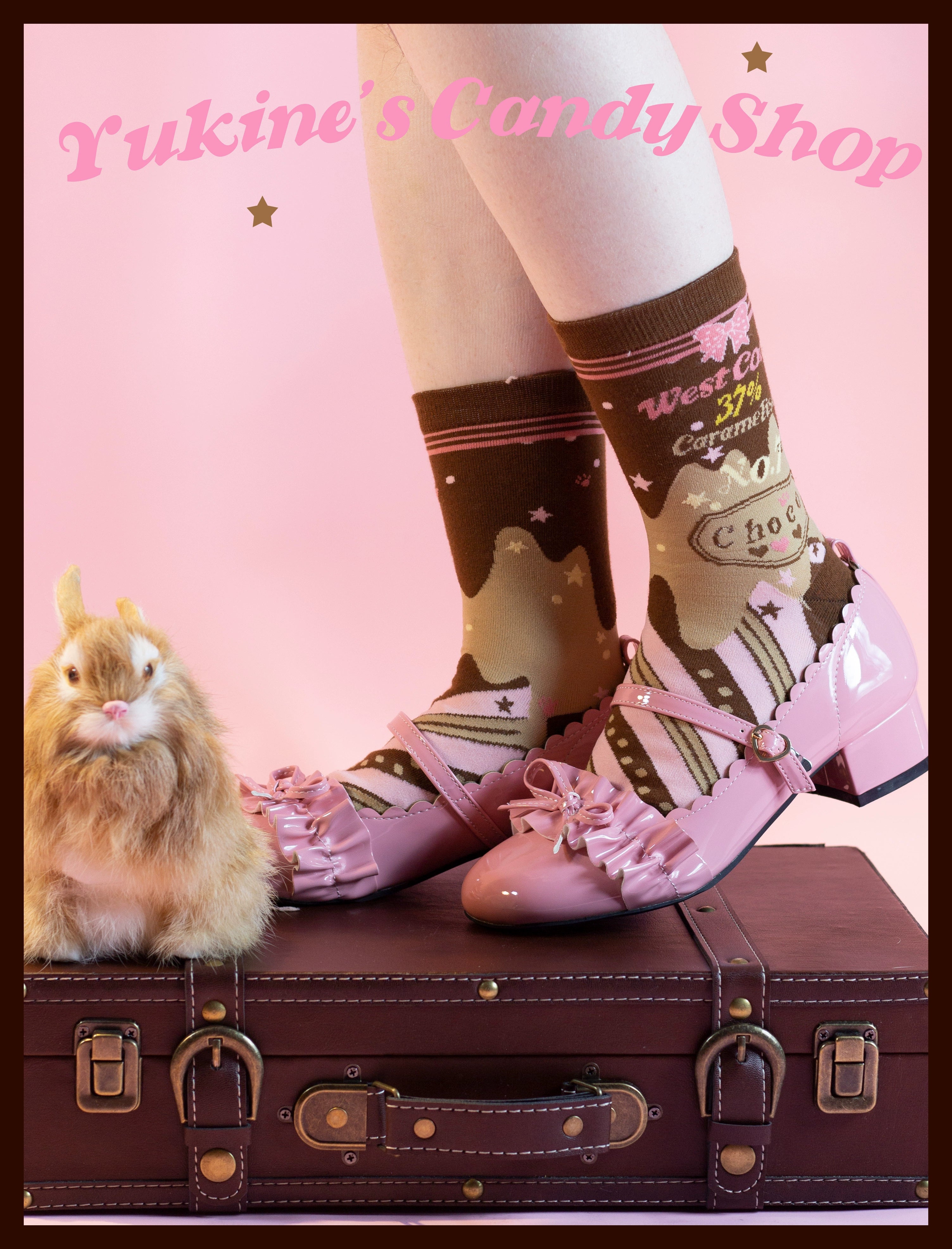 Yukines Box~Kawaii Lolita Chocolate Color Cotton Socks 22190:323704
