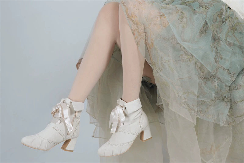 MR.Qiutian - Lady Incognita - Retro Lolita Ankle Boots, Size Zipper 44240:800752