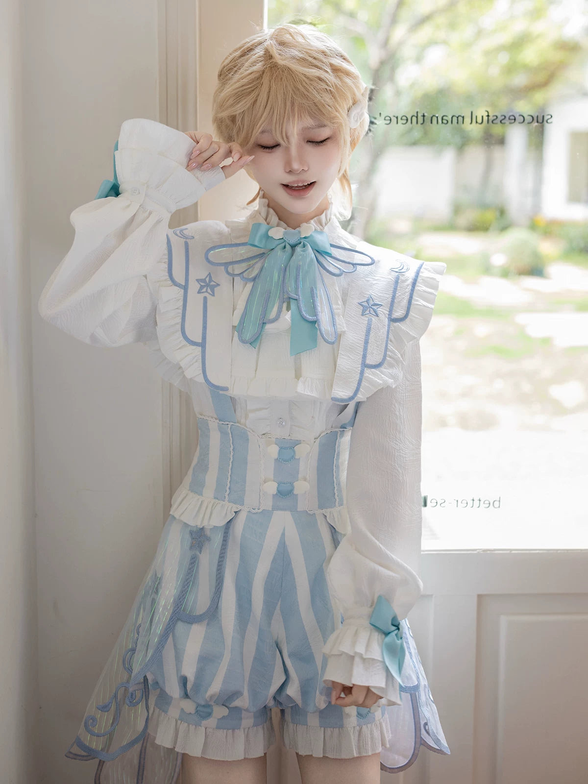 Angelic Covenant - Ouji Lolita Prince Outfit Set, Angel Wing Trailing 45761:861130