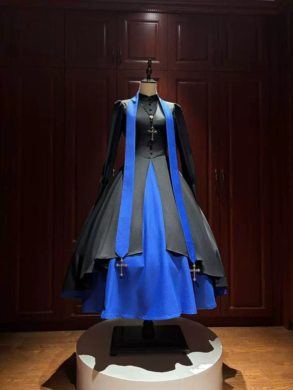 LetterfromGod - Night Watchman - Gothic Lolita OP Dress, Open-Front Hem (L M S XL XS) 43998:791592