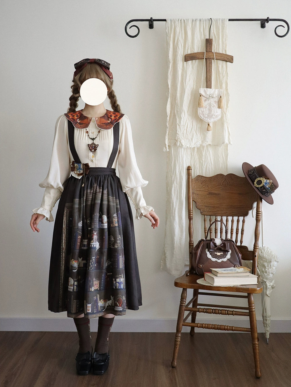 Miss Point - German Bookshelf - Classic Lolita SK, Detachable Suspenders 44026:791871