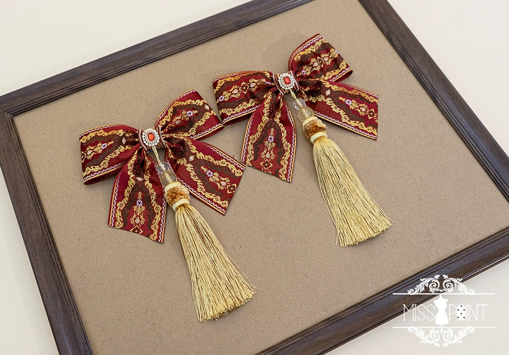 Miss Point - Kaleidoscope - Retro Lolita Headdress Bonnet Set and Necklace a tassel gemstone dual purpose bow