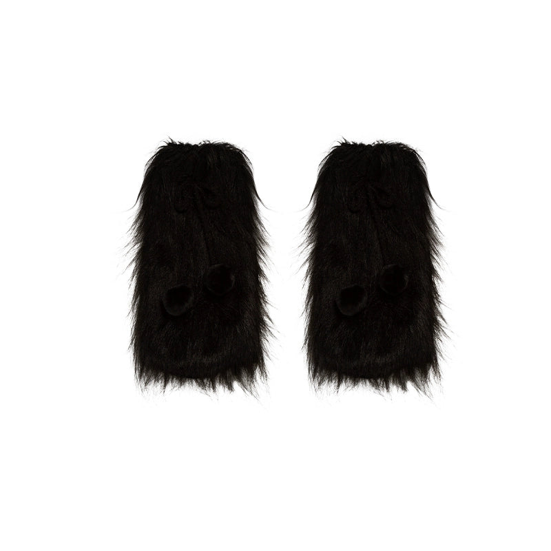 With PUJI - Snow Night Serenade - Fluffy Plaid Kawaii Lolita JSK, Reversible Cape (L M S) 44279:802334