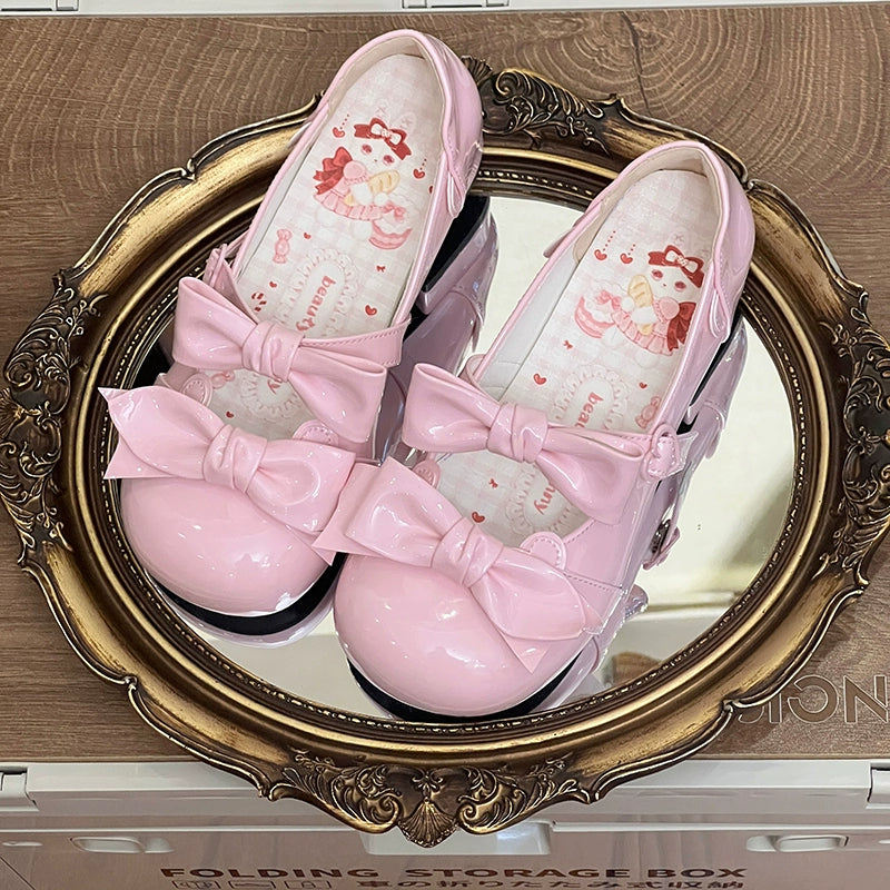 Beauty Bunny~Kawaii Lolita Shoes Low Heels Round Toe PU Shoes 36074:509162
