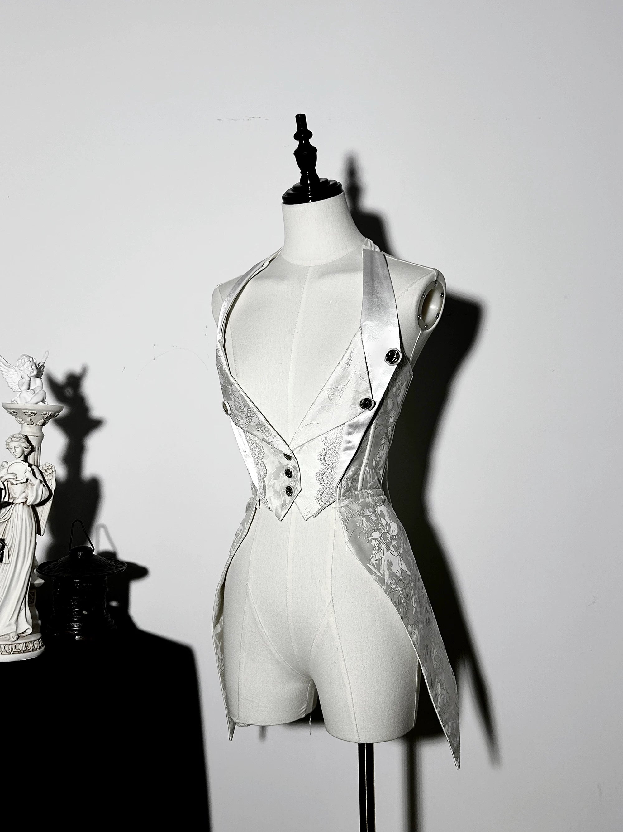 Genesis and Armageddon - Gothic Lolita High-low Hem Shirt, Boning SK (L M S) 44737:820912