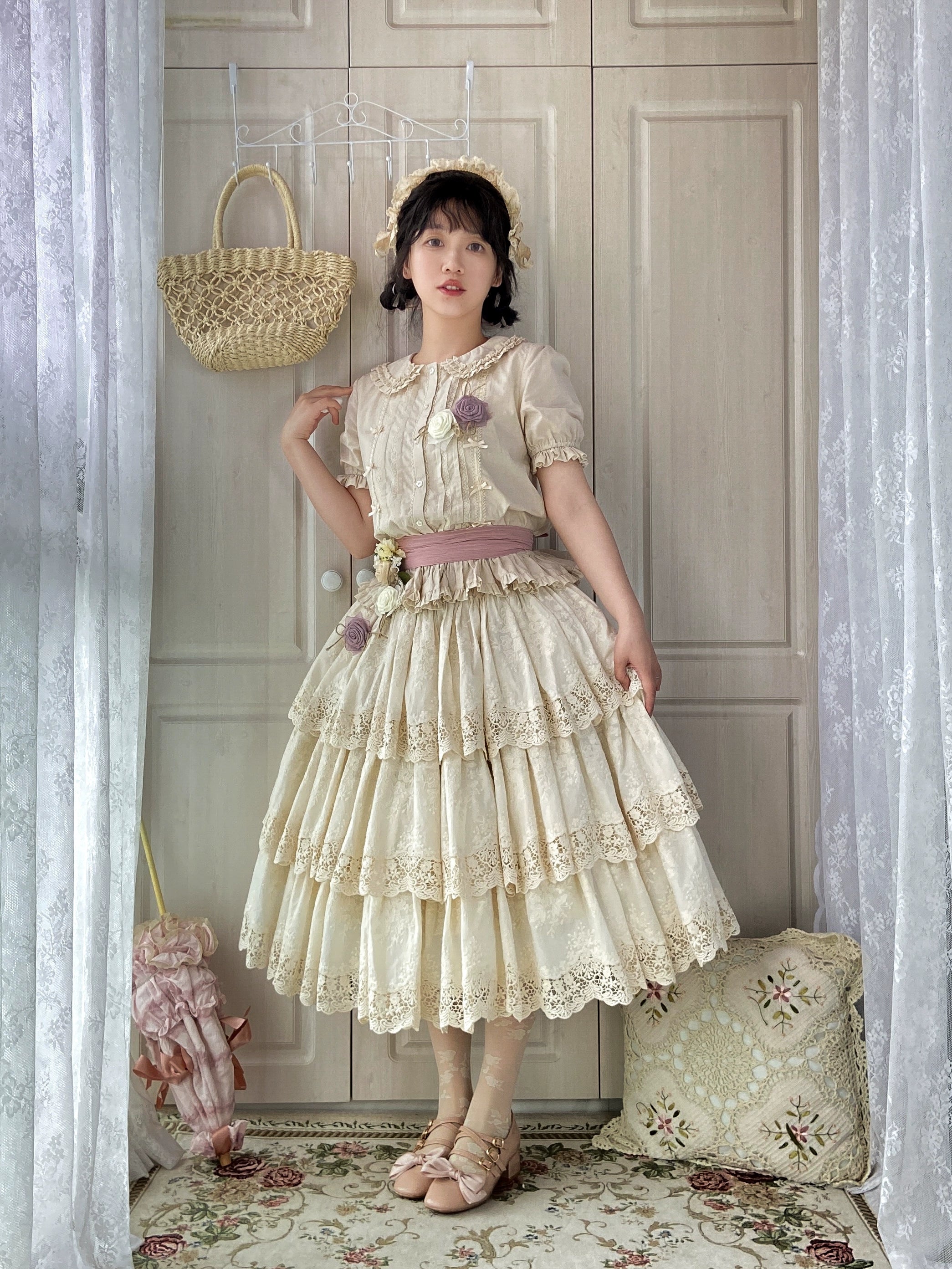 Miss Point - Forest Waltz - Classic Lolita Blouse & Multi-Tiered Ruffles SK 44233:800084