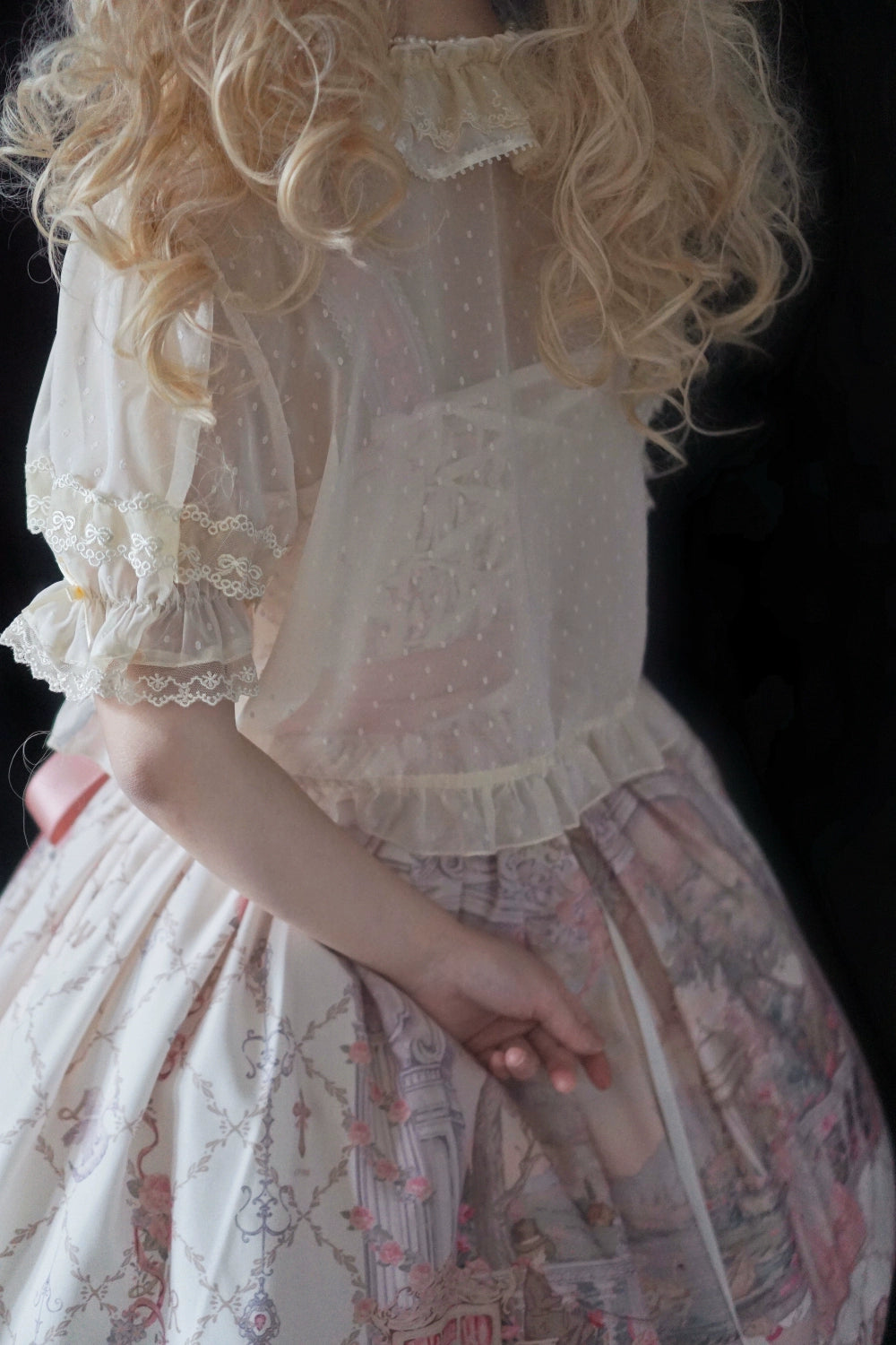 Moon River - Swan Lake Mirror - Pink Sweet Lolita Print JSK Dress 43705:783411