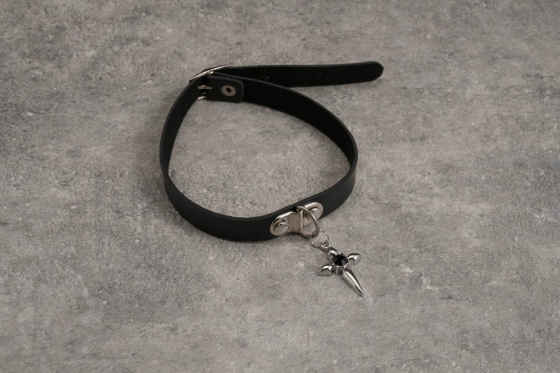 Strange Sugar~Gothic Lolita Choker Faux Leather Heart Pendant Necklace 2 Cross faux leather choker 36642:530622