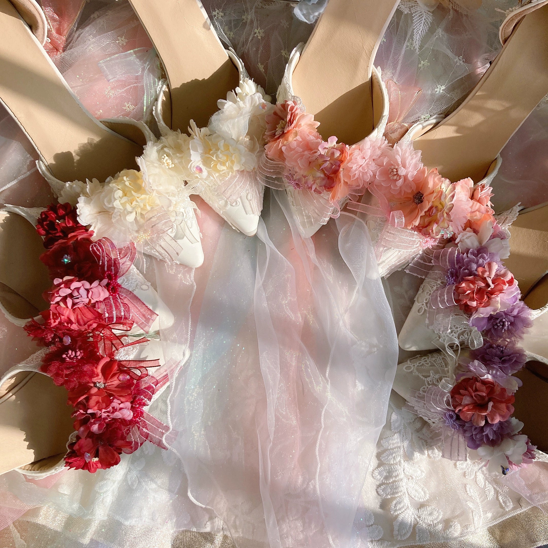 Sky Rabbit - Hanami Season - Wedding Lolita Heel Shoes with Floral Decoration