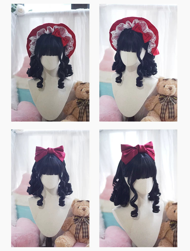 Doll-like Elegant Lolita Bangs Wig, Roman Curl