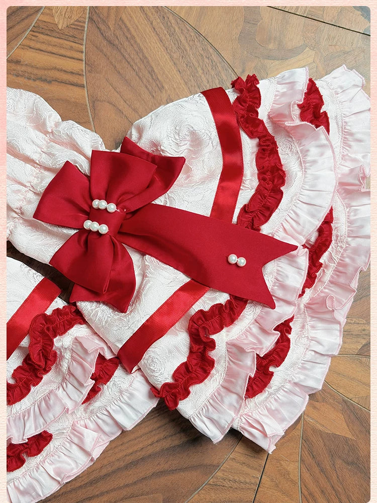 Sweetheart Petal - Sweet Lolita Hime Sleeves, Layered Ruffles