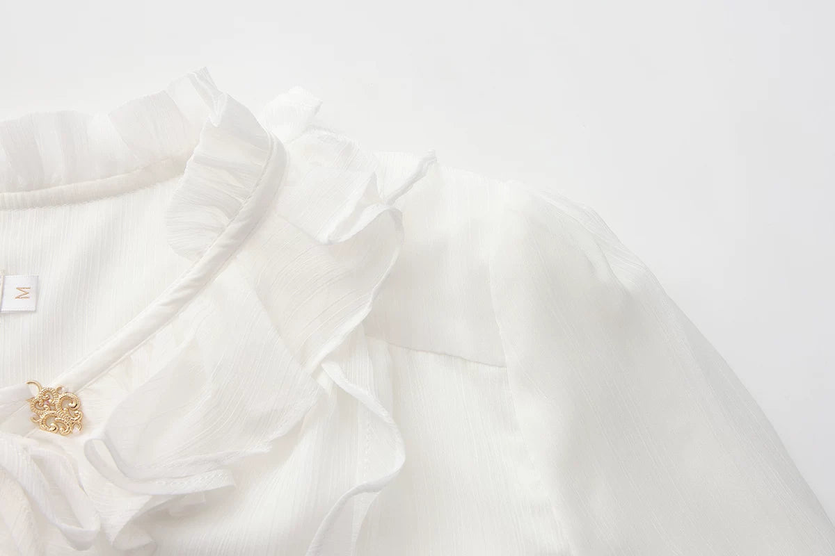 Eternal Treasure Voyage - Ouji Lolita Chiffon Blouse with Ruffles