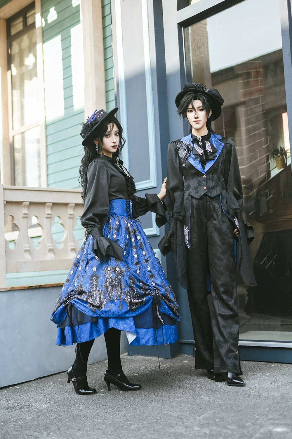 Moonnight Return - Ouji Lolita Jacquard Pants & Shorts, Side Pockets 44596:814335