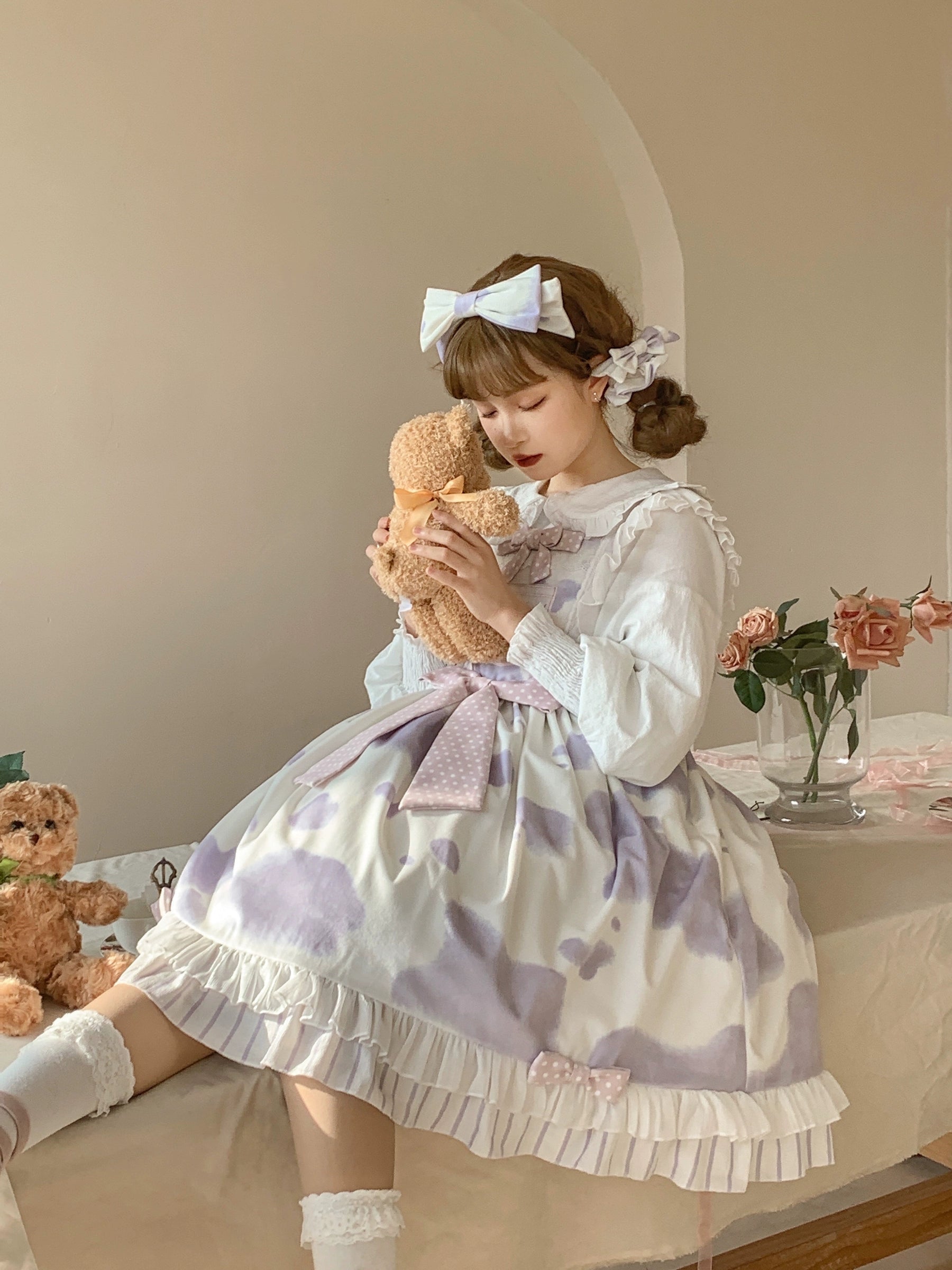 Polaris Lolita - Milky Dango - Cow Spot Kawaii Lolita JSK, Side Pockets 44304:803750