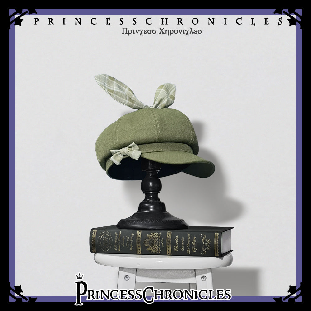 Princess Chronicles - Vintage Kawaii Bow Lolita Beret Matcha - in stock