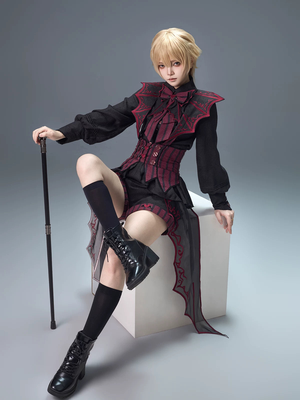 Devil's Convention - Ouji Lolita Prince Outfit Set, Bat Trailing 45744:860936